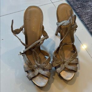 Pelle Moda Gold High Heel Sandals